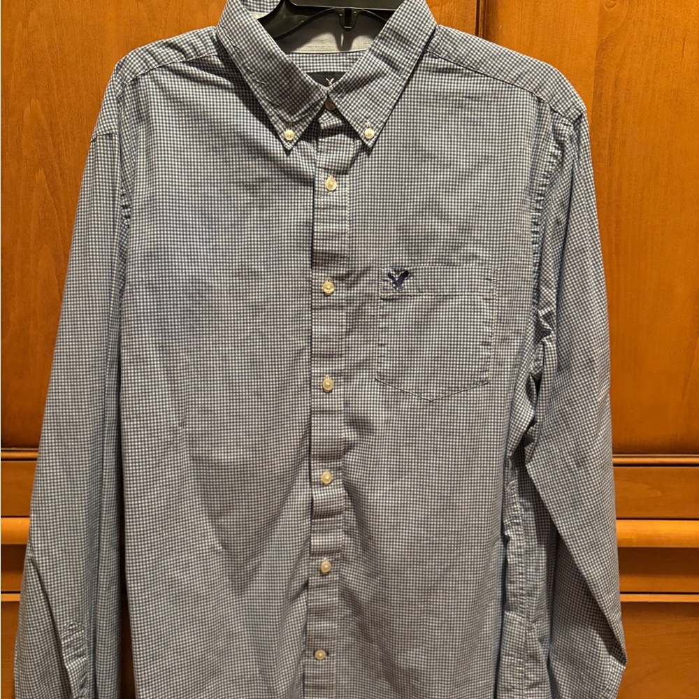 American Eagle Outfitters Black and White Gingham Shirt